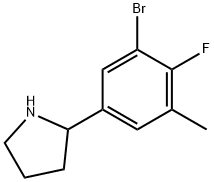 2-(3-bromo-4-fluoro-5-methylphenyl)pyrrolidine Struktur