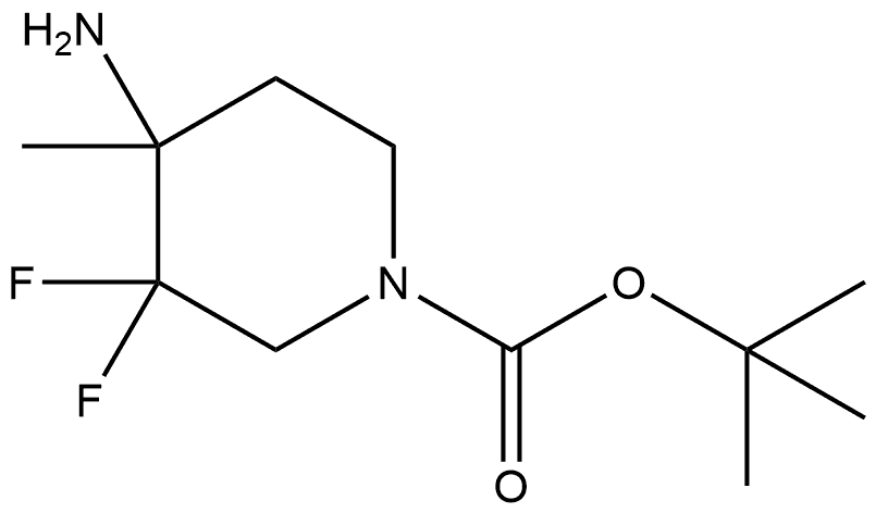 1-Piperidinecarboxylic acid, 4-amino-3,3-difluoro-4-methyl-,1,1-dimethylethyl ester Struktur