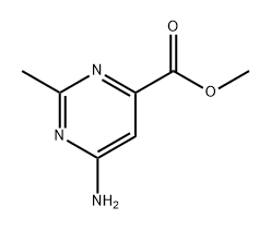 4-Pyrimidinecarboxylic acid, 6-amino-2-methyl-, methyl ester Struktur