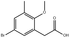 5-Bromo-2-methoxy-3-methylphenylacetic acid Struktur