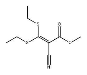 2-Propenoic acid, 2-cyano-3,3-bis(ethylthio)-, methyl ester Struktur