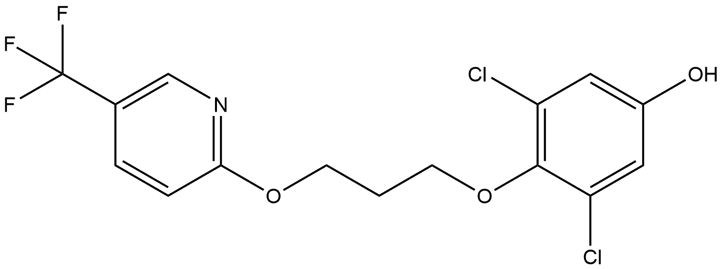 3,5-dichloro-4-(3-((5-(trifluoromethyl)pyridin-2-yl)oxy)propoxy)phenol Struktur