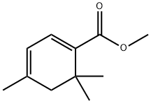 1,3-Cyclohexadiene-1-carboxylic acid, 4,6,6-trimethyl-, methyl ester Struktur