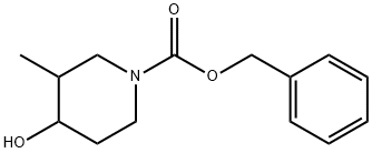 1-Piperidinecarboxylic acid, 4-hydroxy-3-methyl-, phenylmethyl ester Struktur