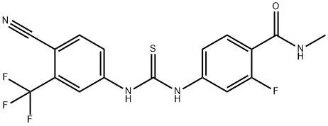 Benzamide, 4-[[[[4-cyano-3-(trifluoromethyl)phenyl]amino]thioxomethyl]amino]-2-fluoro-N-methyl- Struktur