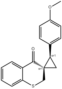 Spiro[2H-1-benzothiopyran-3(4H),1'-cyclopropan]-4-one, 2'-(4-methoxyphenyl)-, (1'R,2'R)-rel- Struktur