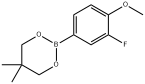 2-(3-Fluoro-4-methoxyphenyl)-5,5-dimethyl-1,3,2-dioxaborinane Struktur