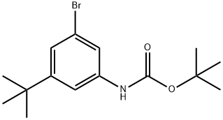 Carbamic acid, N-[3-bromo-5-(1,1-dimethylethyl)phenyl]-, 1,1-dimethylethyl ester Struktur