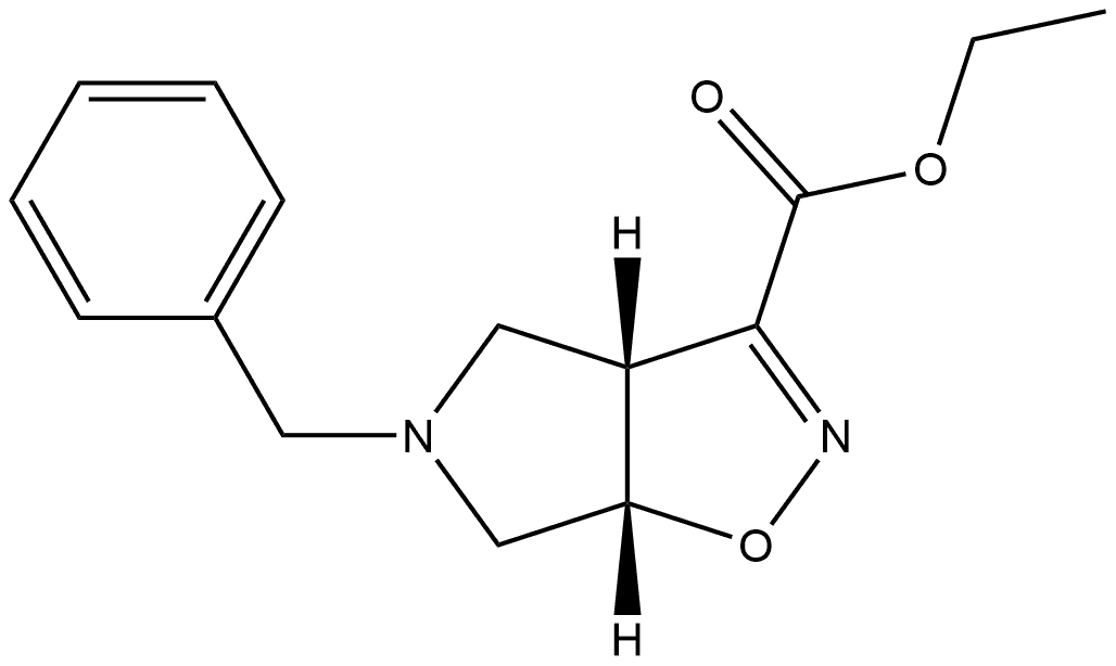 rel-Ethyl (3aR,6aS)-3a,5,6,6a-tetrahydro-5-(phenylmethyl)-4H-pyrrolo[3,4-d]isoxazole-3-carboxylate Struktur