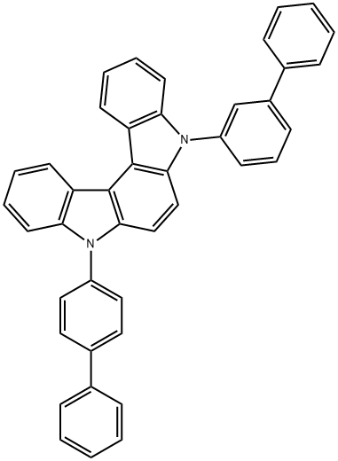 Indolo[2,3-c]carbazole, 5-[1,1'-biphenyl]-3-yl-8-[1,1'-biphenyl]-4-yl-5,8-dihydro- Struktur