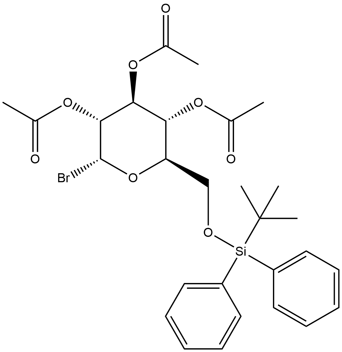 α-D-Glucopyranosyl bromide, 6-O-[(1,1-dimethylethyl)diphenylsilyl]-, 2,3,4-triacetate Struktur