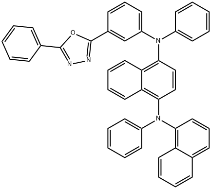 1,4-Naphthalenediamine, N1-1-naphthalenyl-N1,N4-diphenyl-N4-[3-(5-phenyl-1,3,4-oxadiazol-2-yl)phenyl]- Struktur