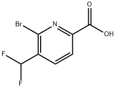 2-Pyridinecarboxylic acid, 6-bromo-5-(difluoromethyl)- Struktur