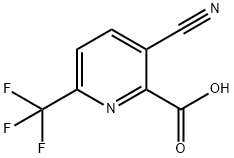 2-Pyridinecarboxylic acid, 3-cyano-6-(trifluoromethyl)- Struktur