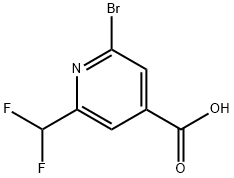 4-Pyridinecarboxylic acid, 2-bromo-6-(difluoromethyl)- Struktur