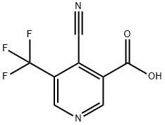 3-Pyridinecarboxylic acid, 4-cyano-5-(trifluoromethyl)- Struktur