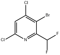 Pyridine, 3-bromo-4,6-dichloro-2-(difluoromethyl)- Struktur