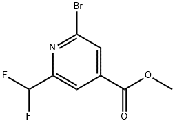 4-Pyridinecarboxylic acid, 2-bromo-6-(difluoromethyl)-, methyl ester Struktur