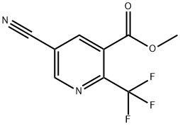 3-Pyridinecarboxylic acid, 5-cyano-2-(trifluoromethyl)-, methyl ester Struktur