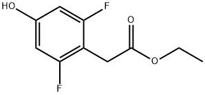 Benzeneacetic acid, 2,6-difluoro-4-hydroxy-, ethyl ester Struktur