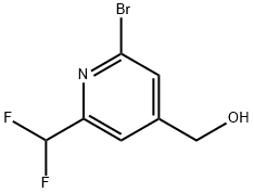 4-Pyridinemethanol, 2-bromo-6-(difluoromethyl)- Struktur