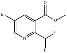 3-Pyridinecarboxylic acid, 5-bromo-2-(difluoromethyl)-, methyl ester Struktur