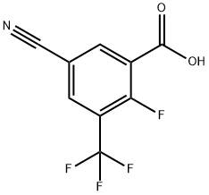 Benzoic acid, 5-cyano-2-fluoro-3-(trifluoromethyl)- Struktur