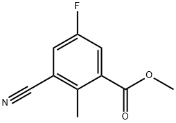 Benzoic acid, 3-cyano-5-fluoro-2-methyl-, methyl ester Struktur