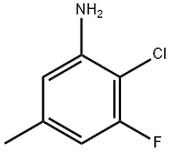 Benzenamine, 2-chloro-3-fluoro-5-methyl- Struktur