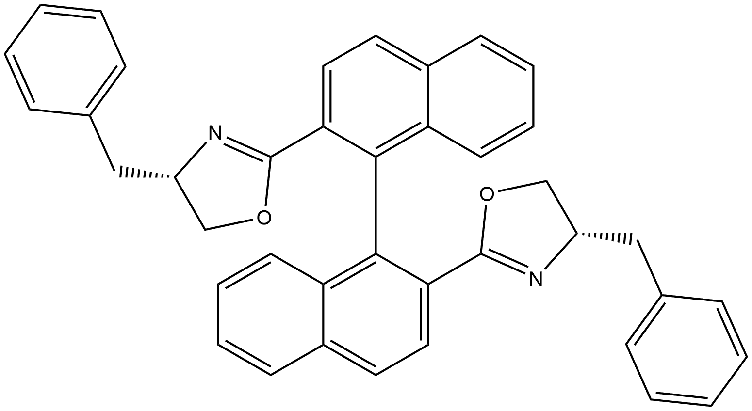 (S)-2,2'-bis((S)-4-benzyl-4,5-dihydrooxazol-2-yl)-1,1'-binaphthalene Struktur