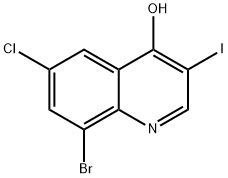 4-Quinolinol, 8-bromo-6-chloro-3-iodo- Struktur