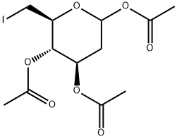 1,2,3-Tri-O-acetyl-2,6-dideoxy-6-iodo-D-glucopyranose Struktur