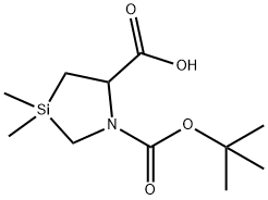 1-Aza-3-silacyclopentane-1,5-dicarboxylic acid, 3,3-dimethyl-, 1-(1,1-dimethylethyl) ester Struktur