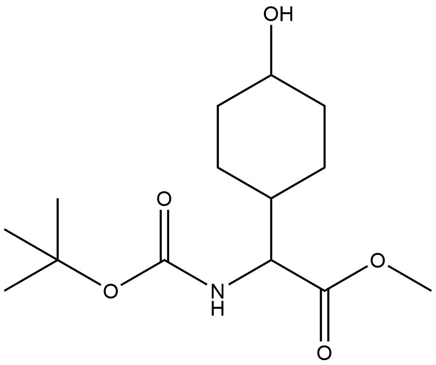 methyl 2-(tert-butoxycarbonylamino)-2-(4-hydroxycyclohexyl)acetate Struktur