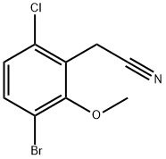 3-Bromo-6-chloro-2-methoxyphenylacetonitrile Struktur