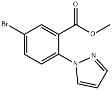 Benzoic acid, 5-bromo-2-(1H-pyrazol-1-yl)-, methyl ester Struktur