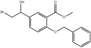 Benzoic acid, 5-(2-bromo-1-hydroxyethyl)-2-(phenylmethoxy)-, methyl ester Struktur