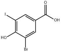 3-Bromo-5-iodo-4-hydroxybenzoic acid Struktur