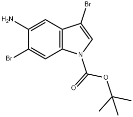 Tert-butyl 5-amino-3,6-dibromoindole-1-carboxylate Struktur