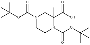 1,2,4-Piperazinetricarboxylic acid, 2-methyl-, 1,4-bis(1,1-dimethylethyl) ester Struktur