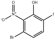 3-Bromo-6-iodo-2-nitrophenol Struktur