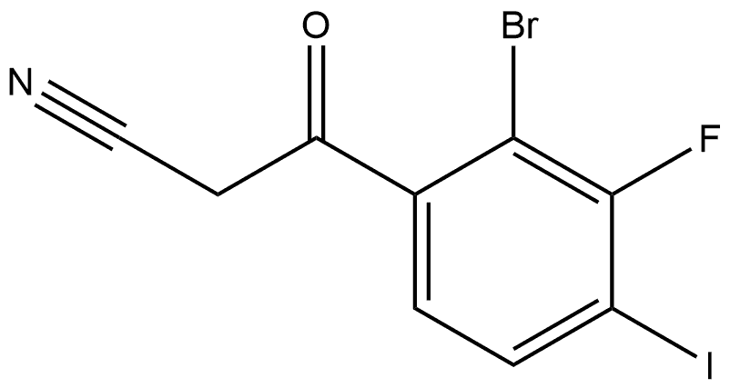 2-Bromo-3-fluoro-4-iodobenzoylacetonitrile Struktur