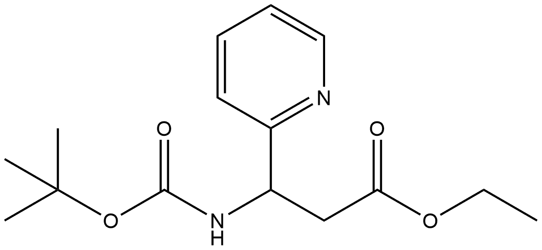 ethyl-3-[(2-methylpropan-2-yl)oxycarbonylamino]-3-pyridin-2-ylpropanoate Struktur