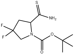 TERT-BUTYL 2-CARBAMOTHIOYL-4,4-DIFLUOROPYRROLIDINE-1-CARBOXYLATE Struktur