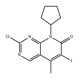 Pyrido[2,3-d]pyrimidin-7(8H)-one, 2-chloro-8-cyclopentyl-6-iodo-5-methyl- Struktur