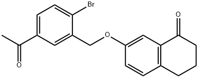 1(2H)-Naphthalenone, 7-[(5-acetyl-2-bromophenyl)methoxy]-3,4-dihydro- Struktur