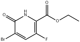 2-Pyridinecarboxylic acid, 5-bromo-3-fluoro-1,6-dihydro-6-oxo-, ethyl ester Struktur