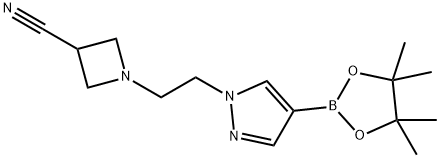 3-Azetidinecarbonitrile, 1-[2-[4-(4,4,5,5-tetramethyl-1,3,2-dioxaborolan-2-yl)-1H-pyrazol-1-yl]ethyl]- Struktur