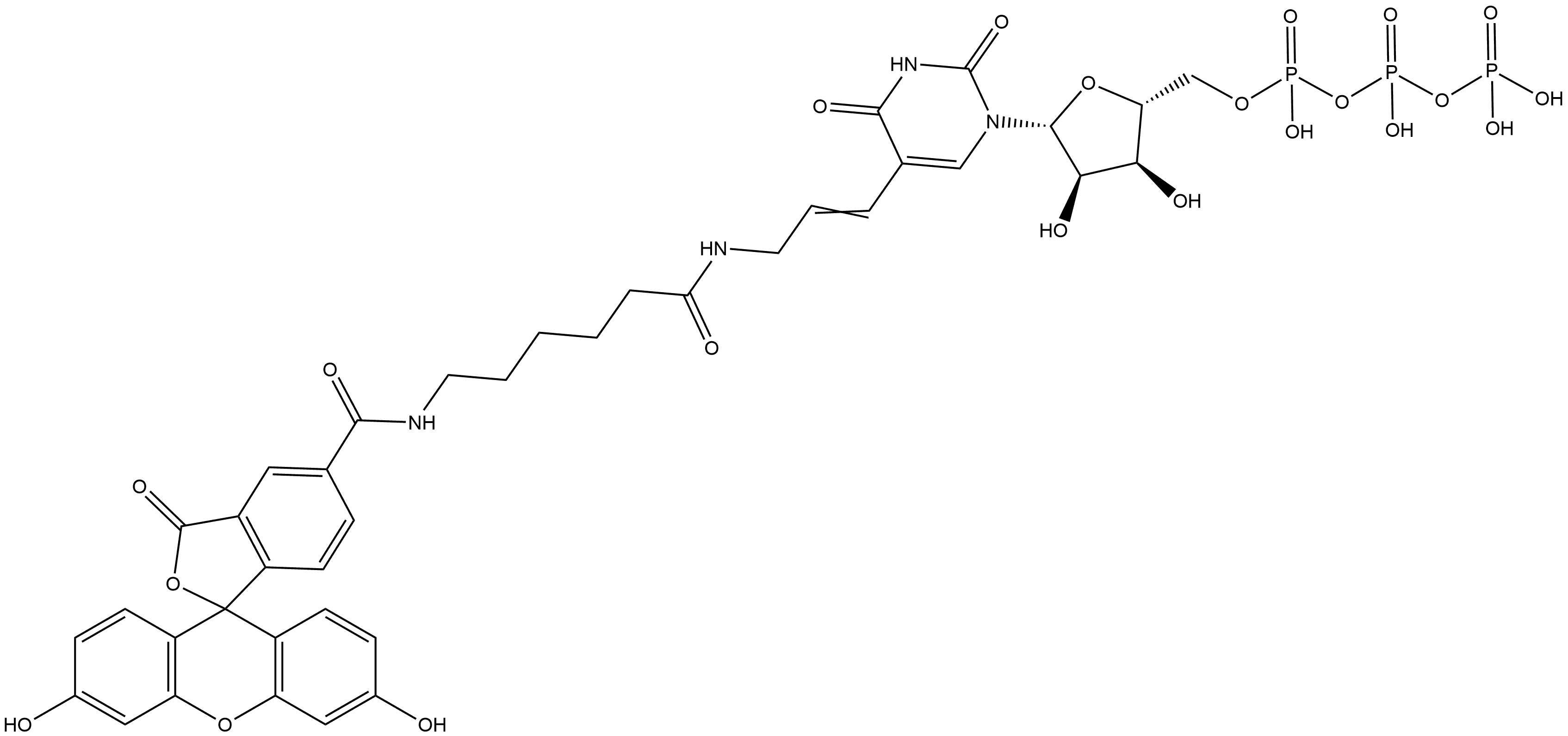 Fluorescein-12-UTP 10mM Sodium Solution Struktur