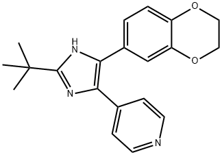 4-(2-(tert-Butyl)-5-(2,3-dihydrobenzo[b][1,4]dioxin-6-yl)-1H-imidazol-4-yl)pyridine Struktur